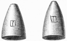 Nos. 145, 146. Two little Funnels of Terra-cotta,
inscribed with Cyprian Letters (3 M.).