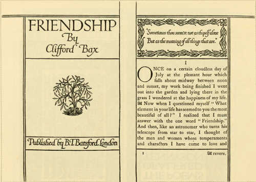 “FELLOWSHIP” BOOK. TITLE AND OPENING PAGES DESIGNED BY
JAMES GUTHRIE LETTERING BY PERCY J. SMITH. PUBLISHED BY MESSRS. B. T.
BATSFORD LTD.