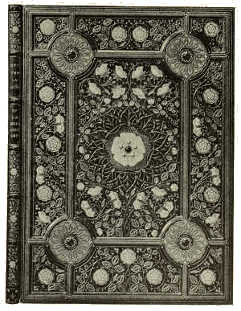 BOOKBINDING IN BROWN LEVANT MOROCCO, WITH INLAY AND GOLD
TOOLING BY F. SANGORSKI AND G. SUTCLIFFE