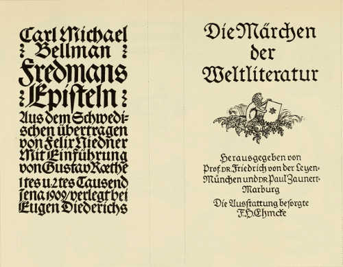 TITLE-PAGES DESIGNED BY PROF. F. H. EHMCKE PUBLISHED BY
EUGEN DIEDERICHS