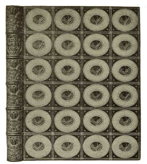 LEATHER BOOKBINDING, WITH INLAY AND GOLD TOOLING.
DESIGNED BY PROF. JOSEF HOFFMANN EXECUTED BY THE WIENER WERKSTAETTE
