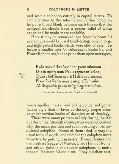 PAGE FROM “TITLE-PAGES” (THE GROLIER CLUB) PRINTED IN
THE “RENNER” TYPE DESIGNED BY THEODORE LOW DE VINNE