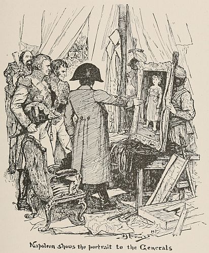 Napoleon shows the portrait to the Generals