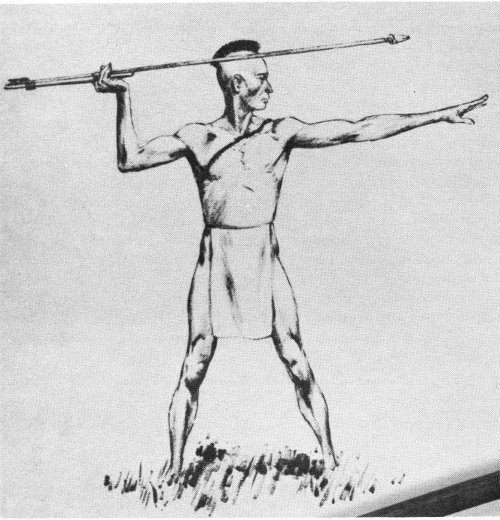Hunter with atlatl (throwing stick).
