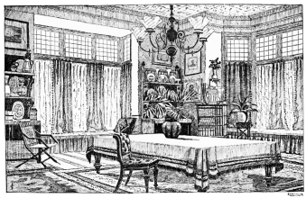 [Fig. 10.—Dining-room at Gable-end, Shortlands.{58}]
