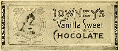 LOWNEY’S Vanilla Sweet Chocolate label