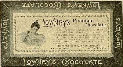 LOWNEY’S Premium Chocolate label