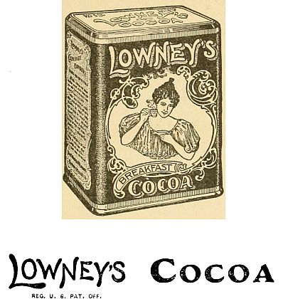 LOWNEY’S BREAKFAST COCOA can and Lowney's logo