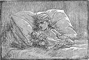girl in bed talking to dolly