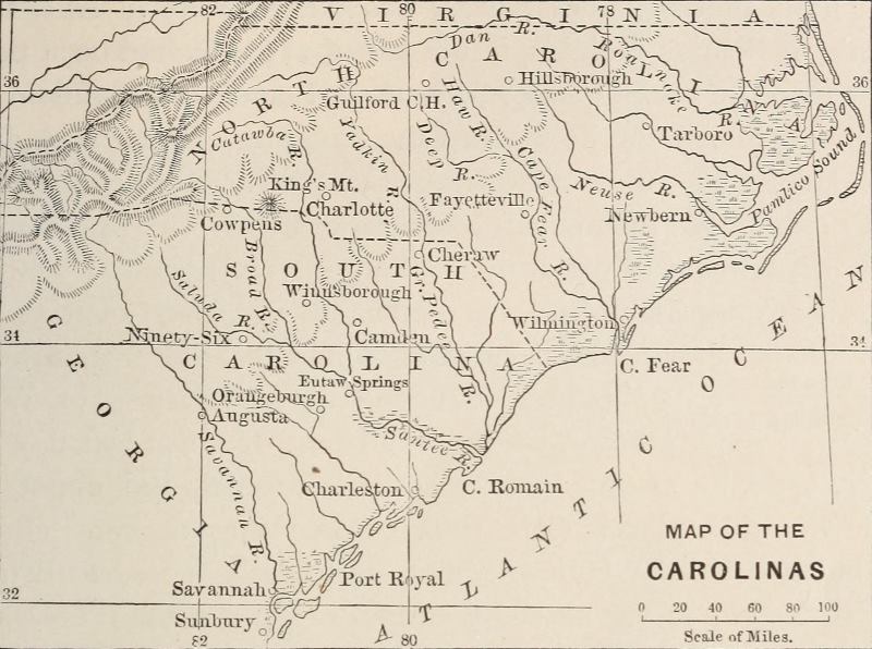 MAP OF THE CAROLINAS