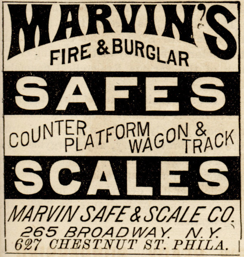 Ad for Marvins Safes