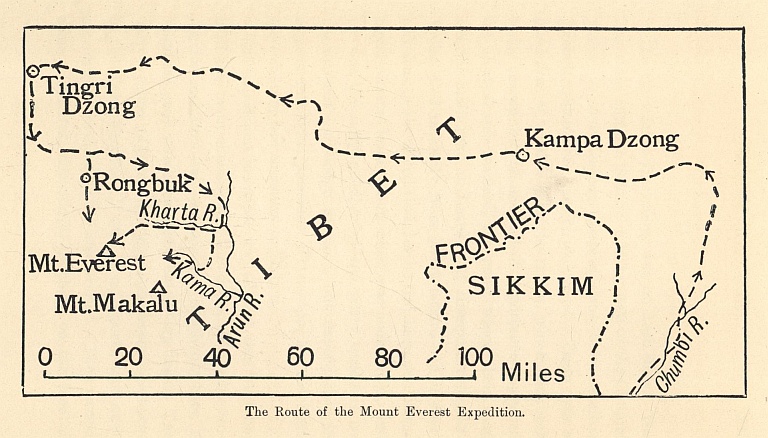 The Route of the Mount Everest Expedition.