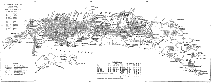 Overzichtskaart van het eiland Seran.