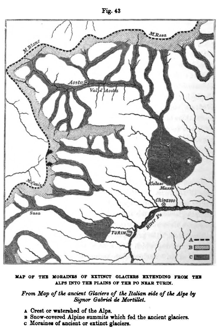 Figure 43. Map of the Moraines Of Extinct Glaciers 