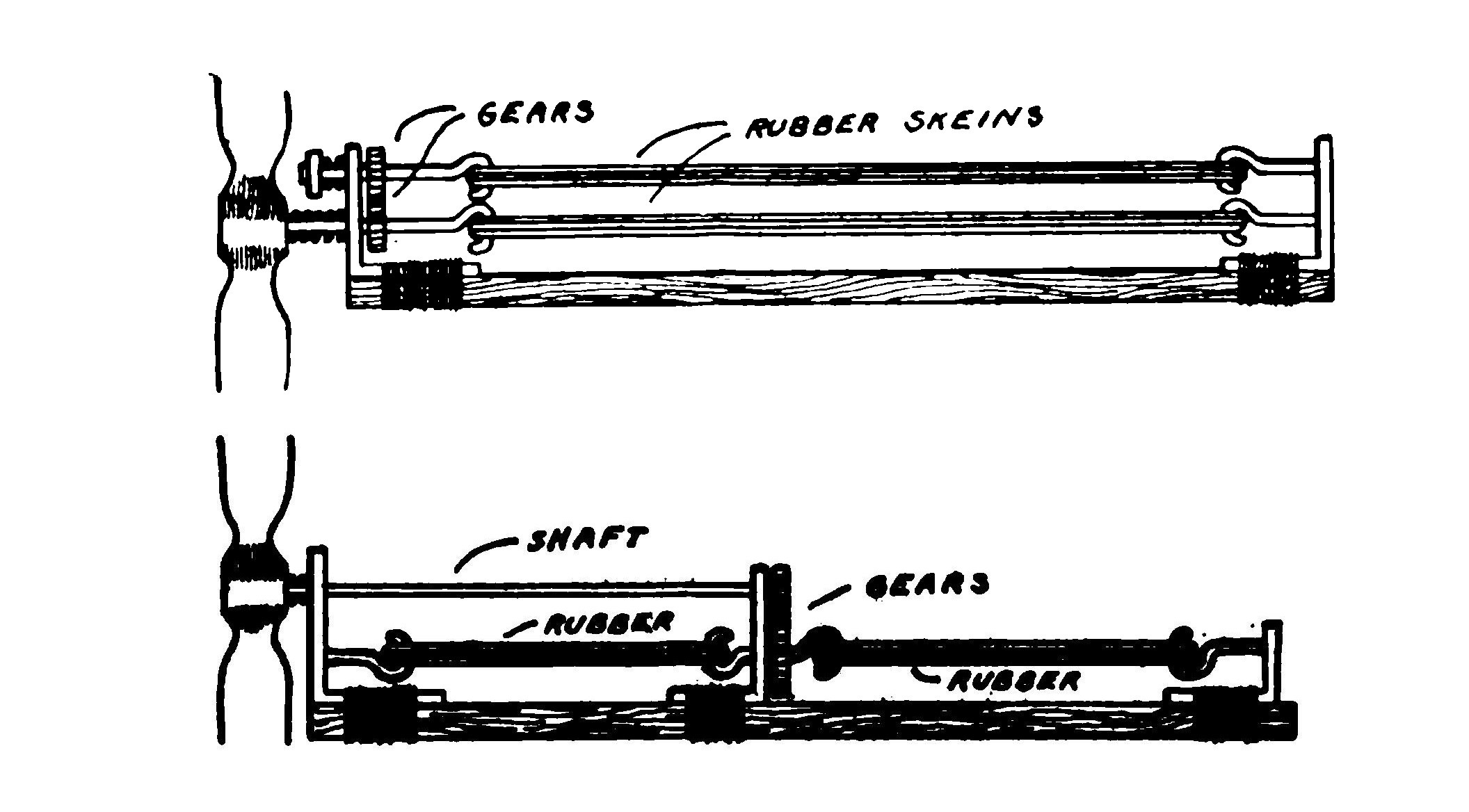 FIG. 23. Two methods of gearing a propeller.