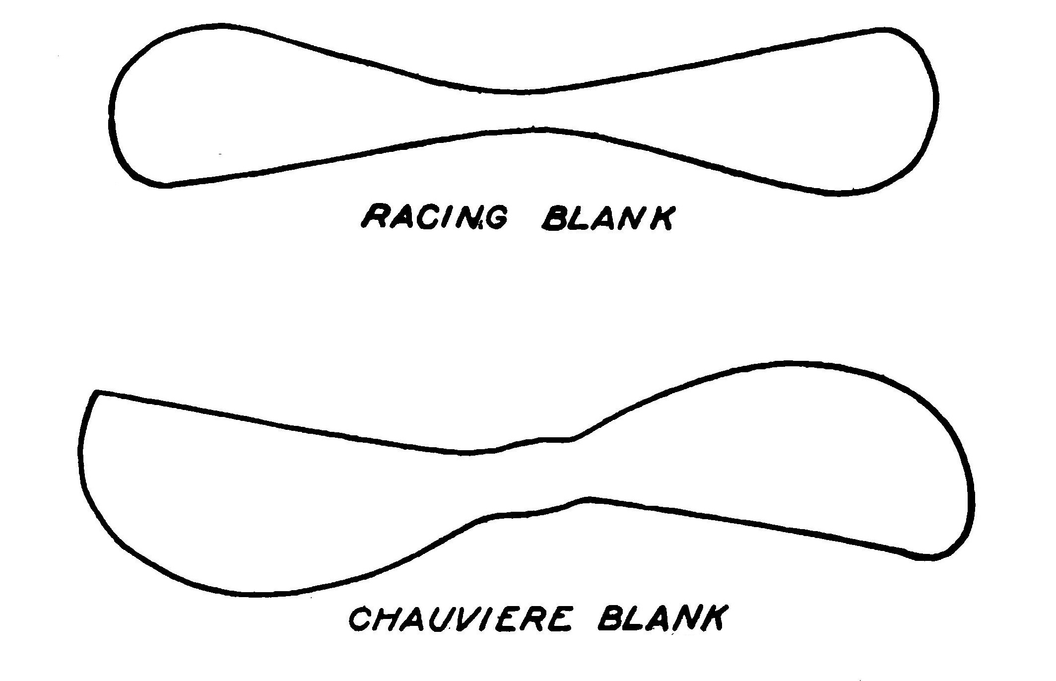 FIG. 39. Blanks for racing (top) and chauviere (bottom) propellers.