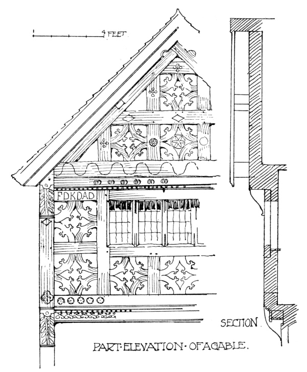 Part elevation of a gable