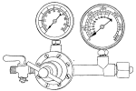 Figure 15.--High and Low Pressure Gauges with Regulator
