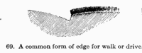 [Illustration: Fig. 69. A common form of edge for walk or drive.]
