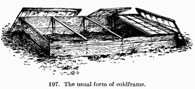 [Illustration: Fig. 197. The usual form of coldframe.]