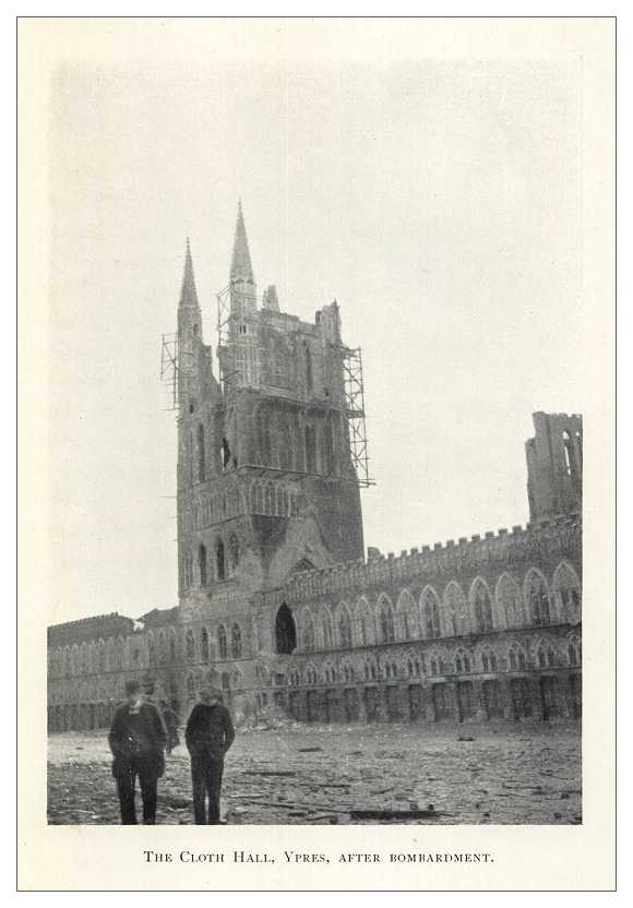 The Cloth Hall, Ypres, after bombardment