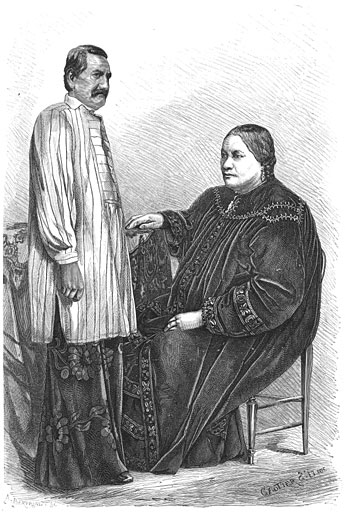 Pomare koningin van Tahiti en haar gemaal Ari&iacute;fa&aacute;ite.