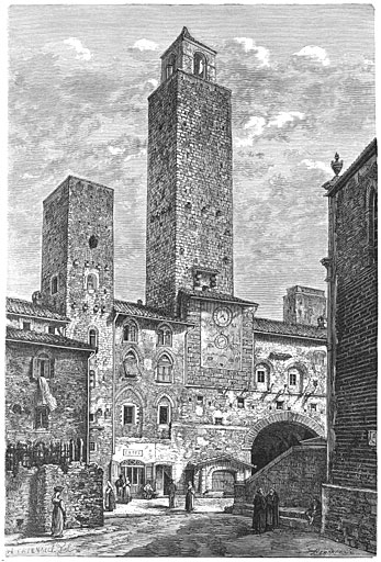 Paleis van den podest&agrave; te San-Gimignano.
