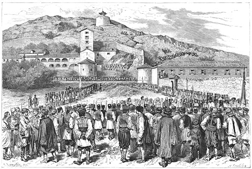 De doop van den zoon des Vorsten te Cettinj&eacute;.