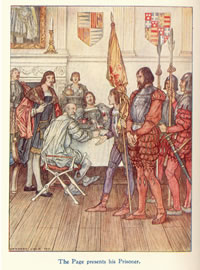 The Page presents his Prisoner.