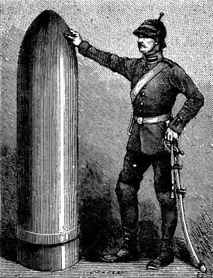  FIG. 2.—3,300 POUND PROJECTILE OF A KRUPP GUN IN COURSE OF MANUFACTURE.