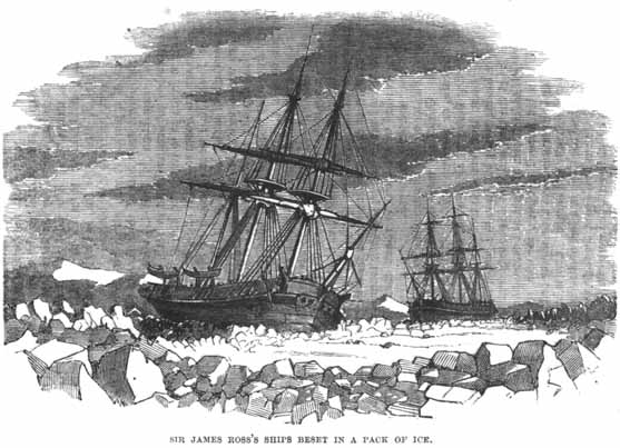 Sir James Ross's Ships Beset in a Pack of Ice.