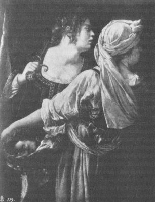 Alinari, Photo. In the Pitti Gallery, Florence. JUDITH WITH THE HEAD OF HOLOFERNES. Artemisia Gentileschi