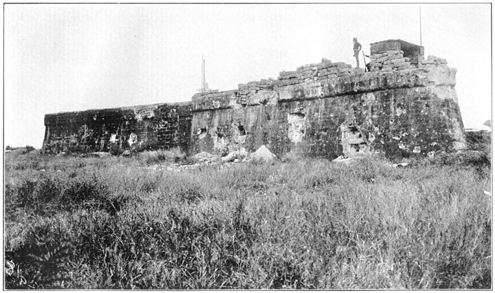 Fort San Antonio Abad, showing the Effect of the Fire from Dewey’s Fleet