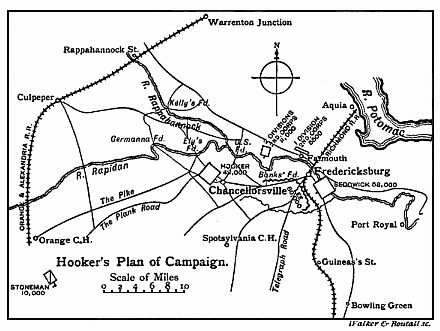 [Illustration: Hooker’s
Plan of Campaign.]