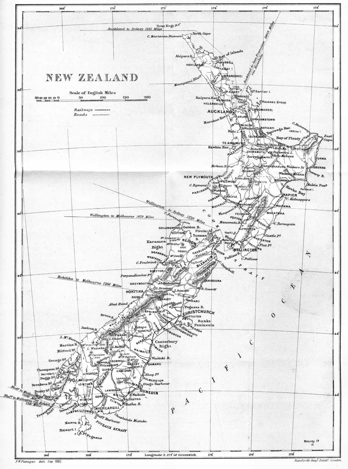 (map of) NEW ZEALAND