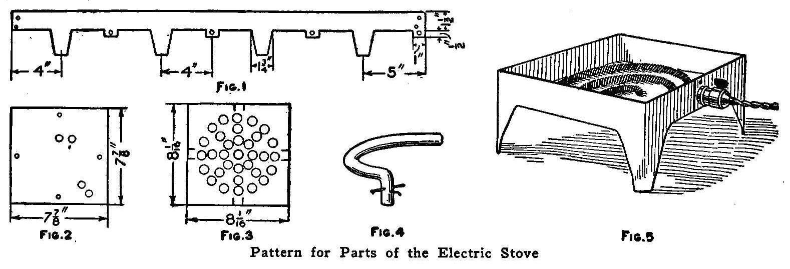 Pattern for Parts of the Electric Stove