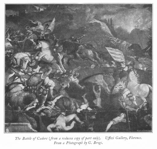 The Battle of Cadore (from a reduced copy of part only). Uffizi Gallery, Florence. From a Photograph by G. Brogi.