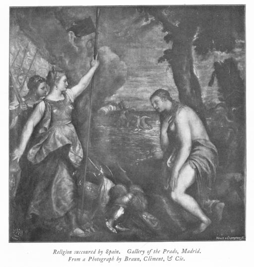 Religion succoured by Spain. Gallery of the Prado, Madrid. From a Photograph by Braun, Cl&eacute;ment, & Cie.