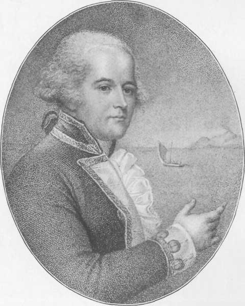 CAPTAIN BLIGH. From an engraving after J. Russell, R.A.,
in Hugh's "Voyage to the South Sea" [London, 1792]. To face p. 256.