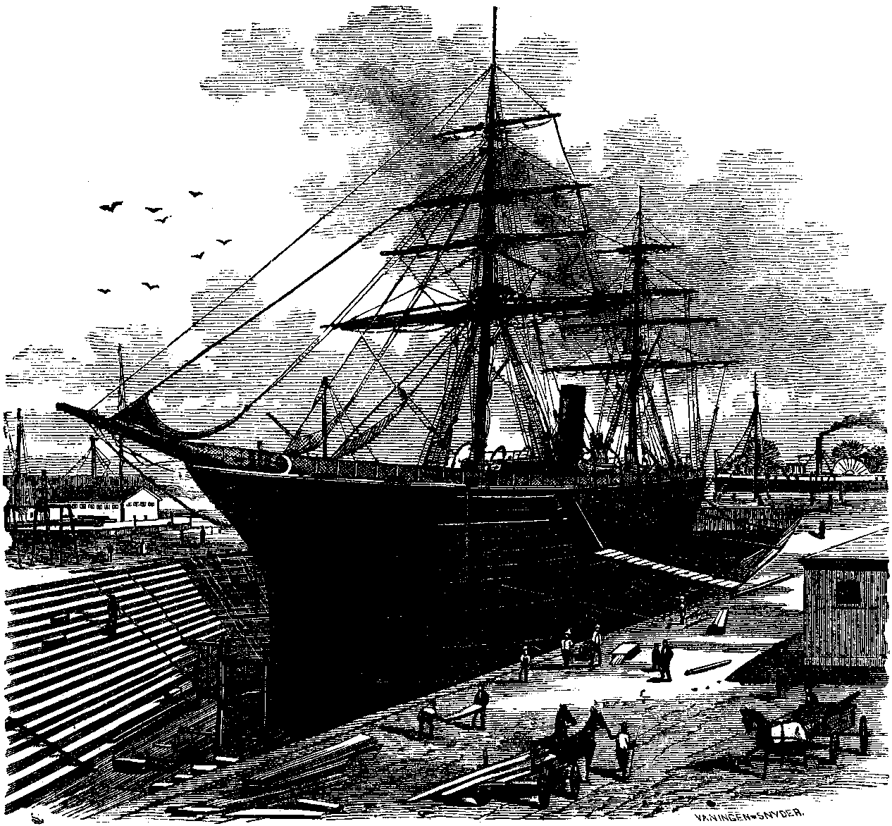 SHIP IN DRY-DOCK: HARLAN & HOLLINGSWORTH COMPANY.