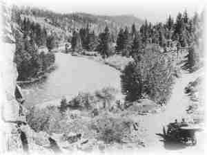 Automobiling along the Picturesque Truckee River, on the way to Lake Tahoe