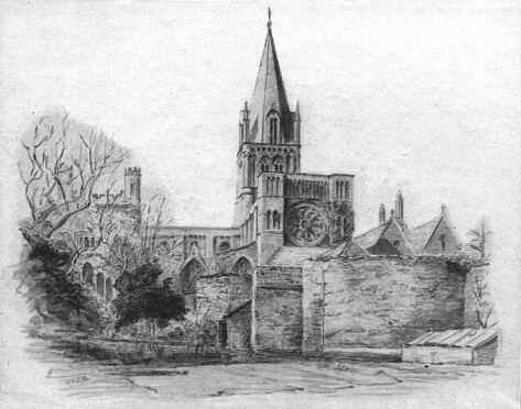 Plate I. Christ Church : The Cathedral from the Garden