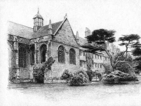 Plate XXII. Wadham College : The Chapel from the Garden