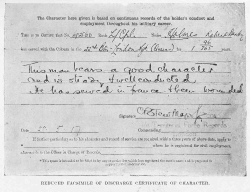 Reduced Facsimile of Discharge Certificate Of
Character.