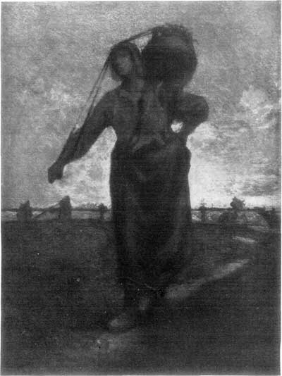 THE MILK-CARRIER. FROM A PAINTING BY JEAN FRANÇOIS MILLET.