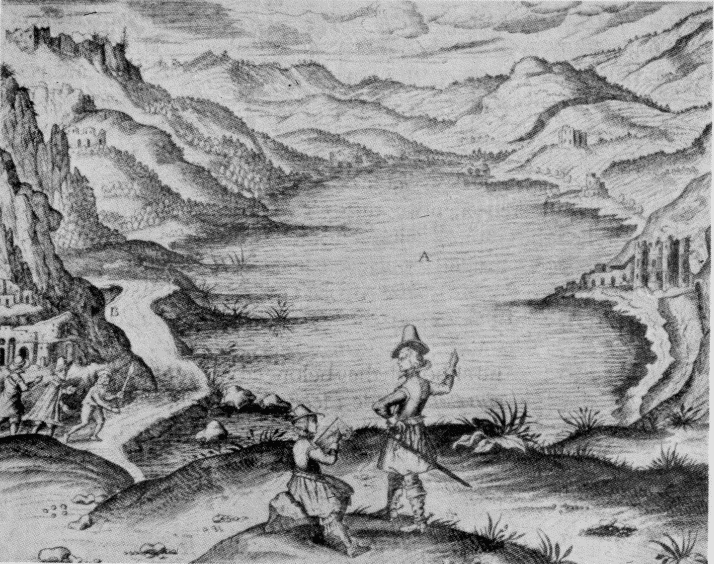 Illustration: SKETCHING ON THE SHORES OF LAKE AVERNUS IN 1610