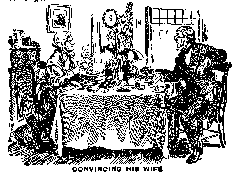 CONVINCING HIS WIFE.
