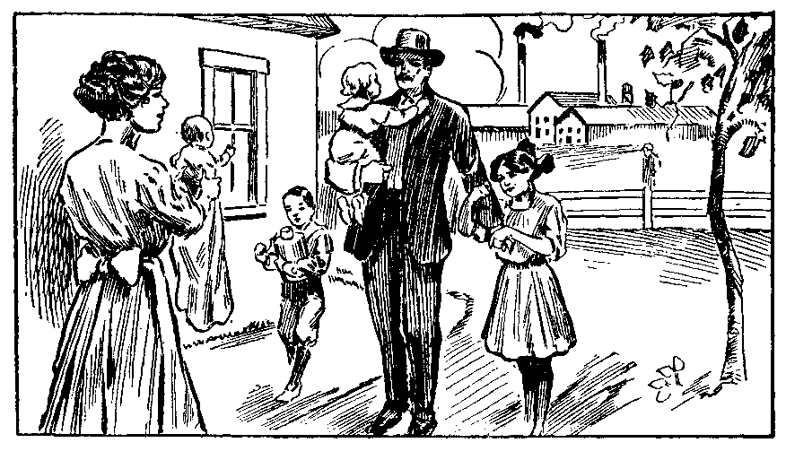 Husband and Wife with four children