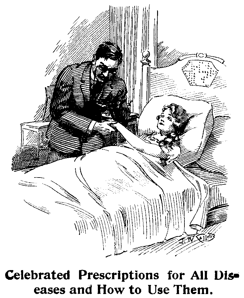 Line Drawing of a Doctor Taking a Woman's
Pulse