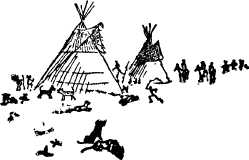 Indian camp, with dogs